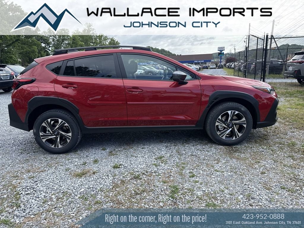 2026 Subaru CROSSTREK Premium in Lithium Red Pearl — front three-quarter view