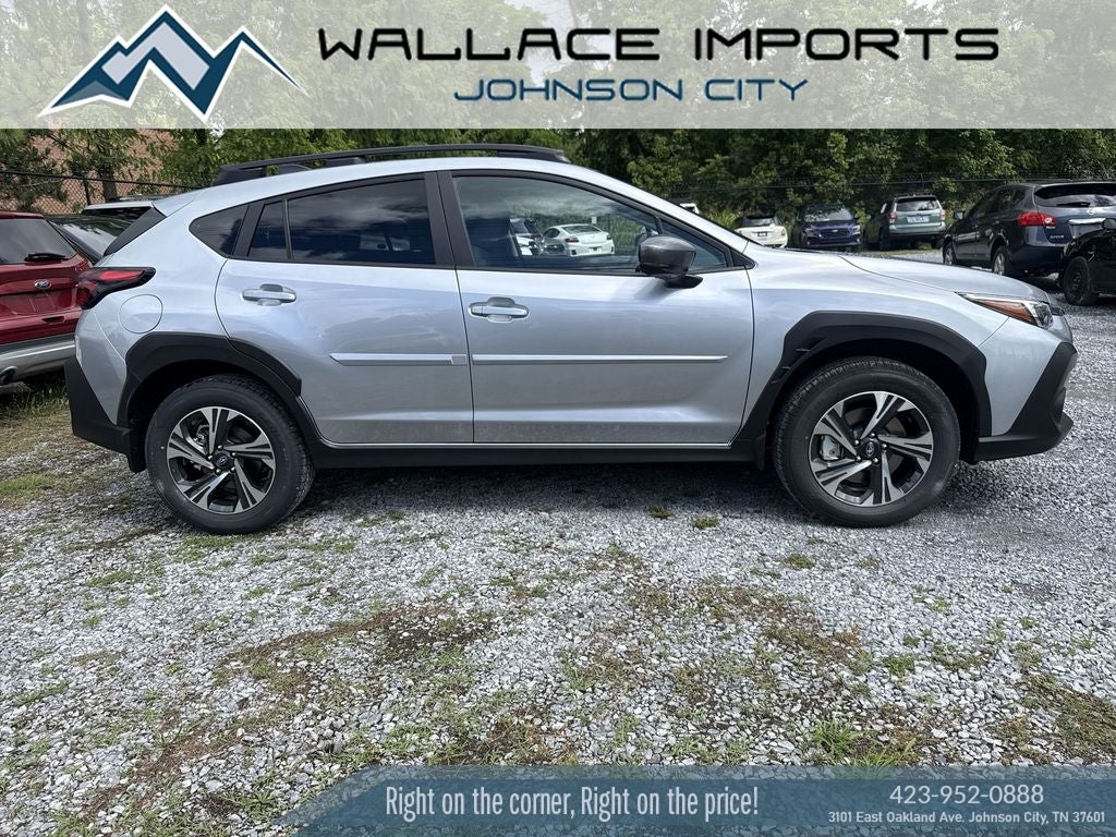 2026 Subaru CROSSTREK Premium in Ice Silver Metallic — front three-quarter view