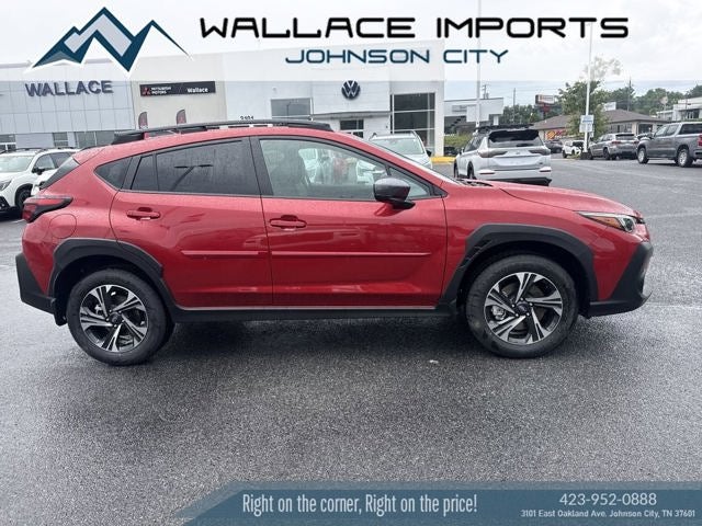 2026 Subaru CROSSTREK Premium in Lithium Red Pearl — front three-quarter view