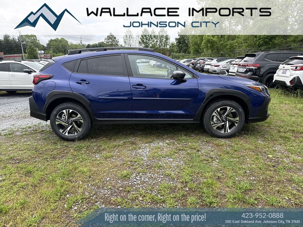 2026 Subaru CROSSTREK Premium in Sapphire Blue Pearl — front three-quarter view