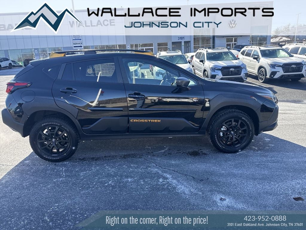 2026 Subaru CROSSTREK Wilderness in Crystal Black Silica — front three-quarter view