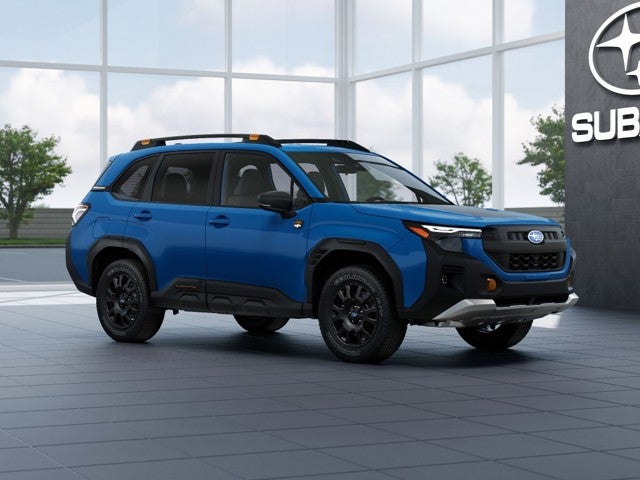2026 Subaru FORESTER Wilderness in Geyser Blue — front three-quarter view