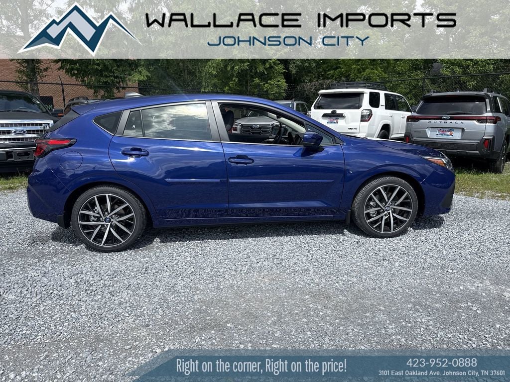 2026 Subaru IMPREZA Sport in Sapphire Blue Pearl — front three-quarter view