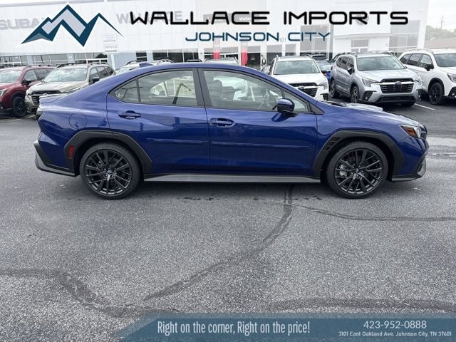2026 Subaru WRX Premium in Sapphire Blue Pearl — front three-quarter view