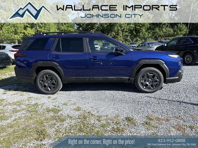 2026 Subaru OUTBACK Premium in Sapphire Blue Pearl — front three-quarter view