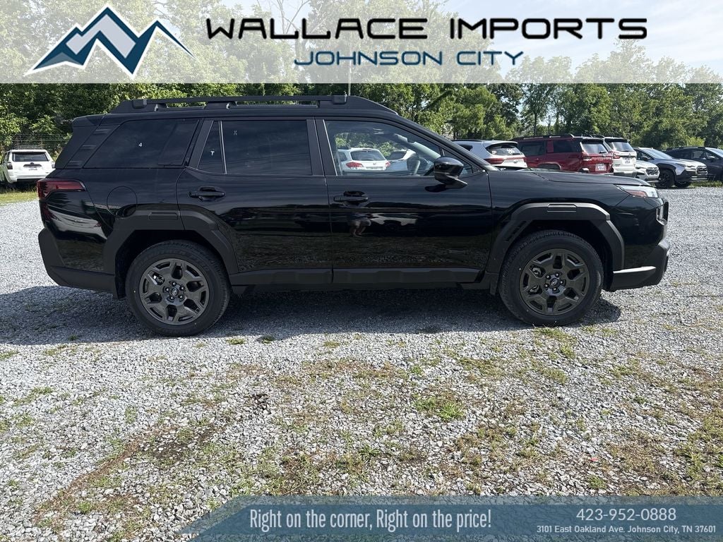 2026 Subaru OUTBACK Premium in Crystal Black Silica — front three-quarter view