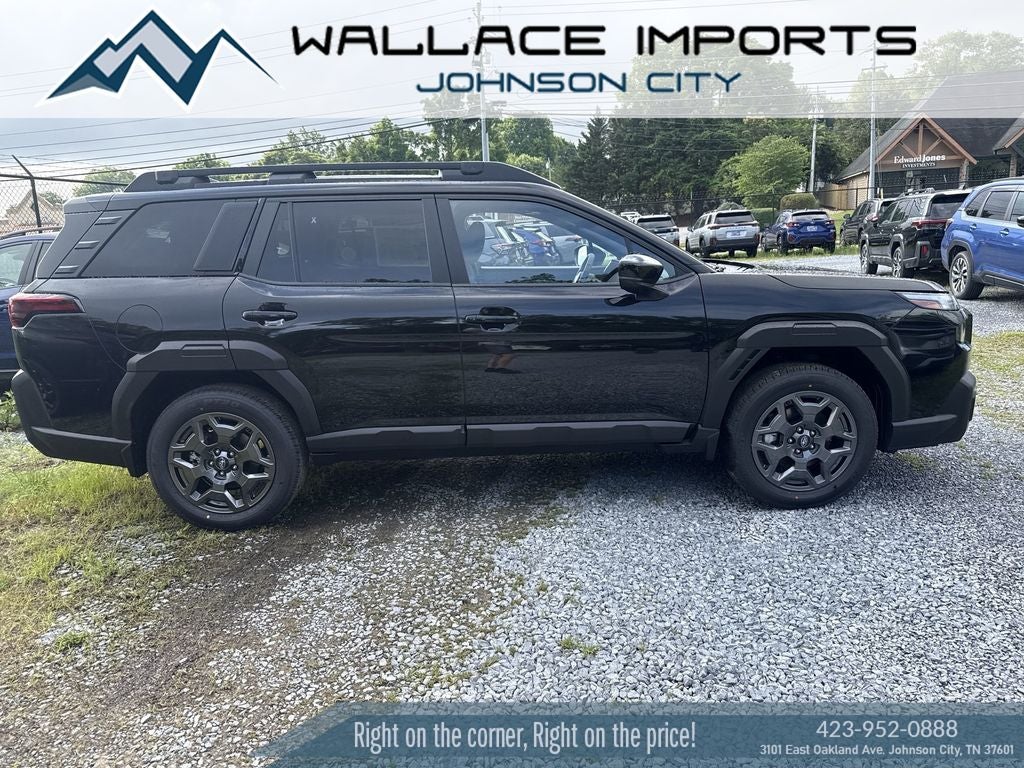 2026 Subaru OUTBACK Premium in Crystal Black Silica — front three-quarter view