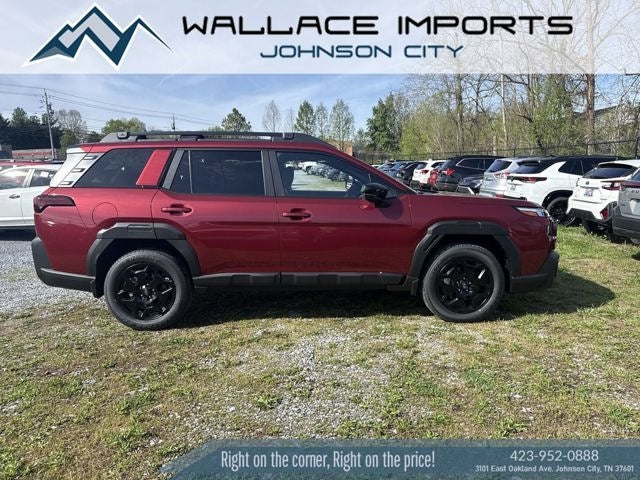 2026 Subaru OUTBACK Limited in Crimson Red Pearl — front three-quarter view