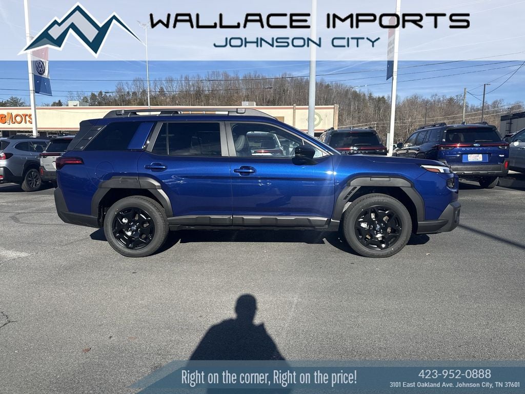 2026 Subaru OUTBACK Limited in Sapphire Blue Pearl — front three-quarter view