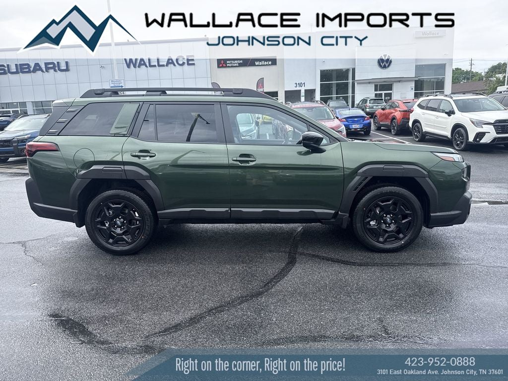 2026 Subaru OUTBACK Limited in Deep Emerald Green Pearl — front three-quarter view