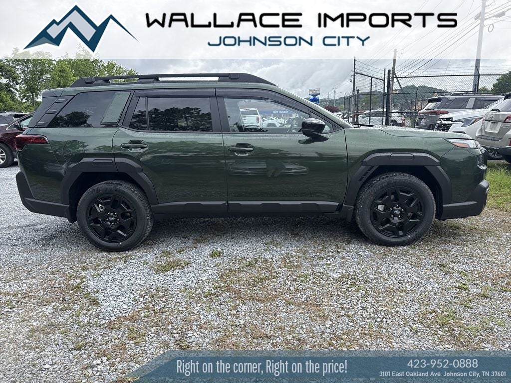 2026 Subaru OUTBACK Limited in Deep Emerald Green Pearl — front three-quarter view