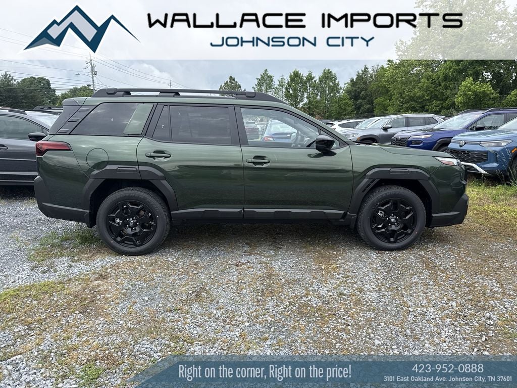 2026 Subaru OUTBACK Limited in Deep Emerald Green Pearl — front three-quarter view