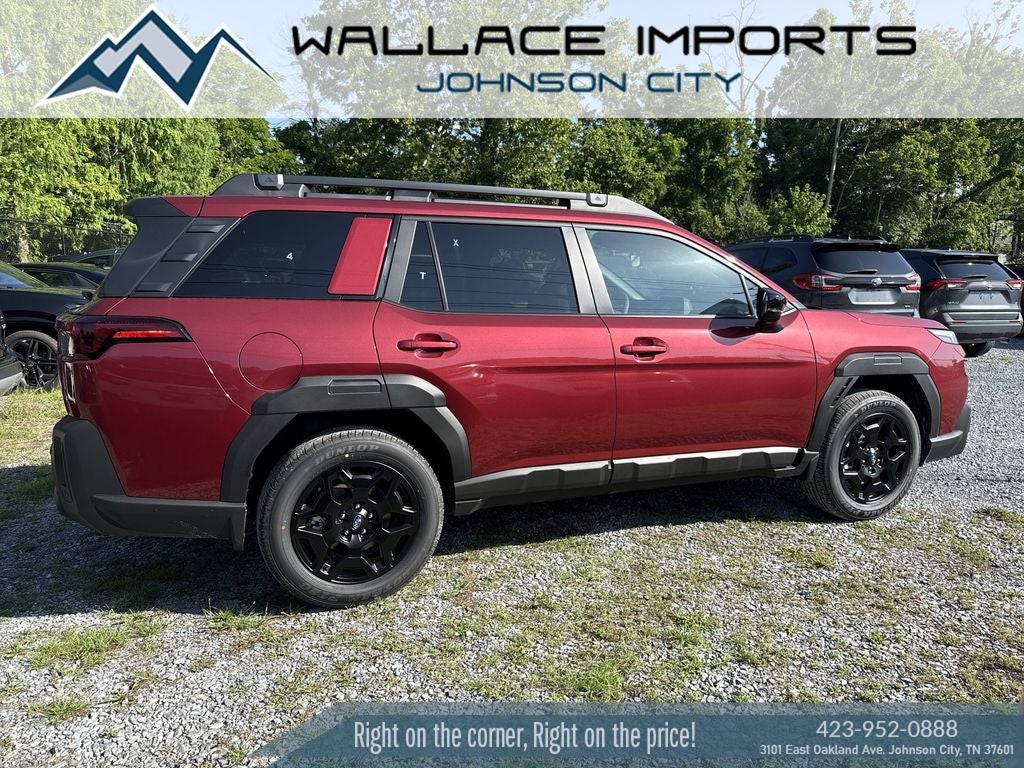 2026 Subaru OUTBACK Limited in Crimson Red Pearl — front three-quarter view