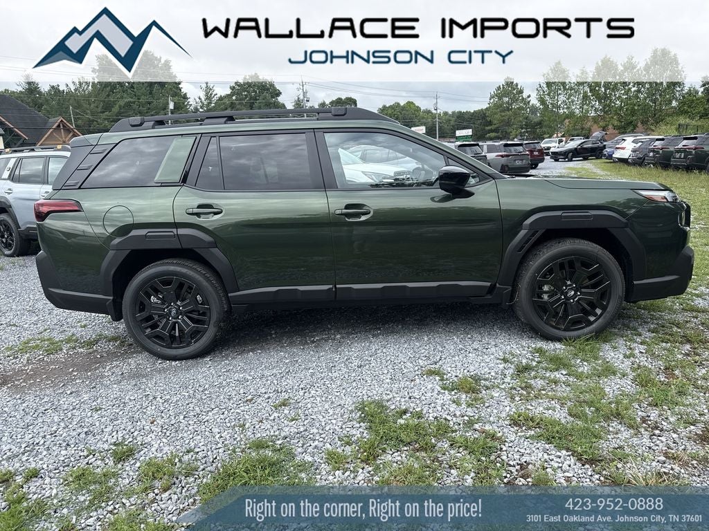 2026 Subaru OUTBACK Limited XT in Deep Emerald Green Pearl — front three-quarter view