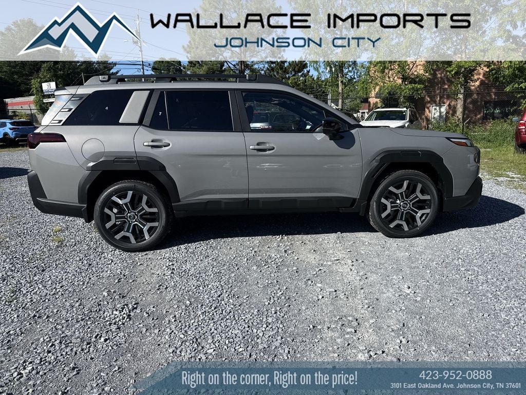 2026 Subaru OUTBACK Touring XT in River Rock Pearl — front three-quarter view