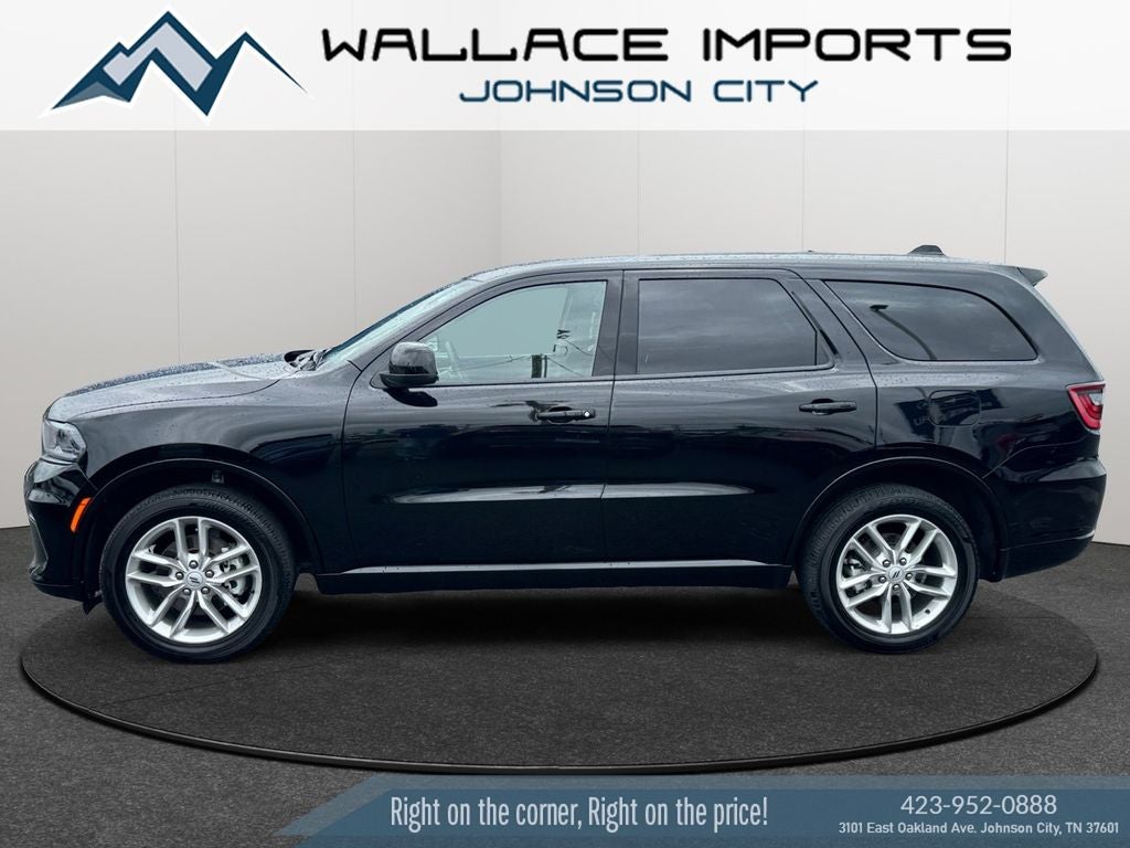 2026 Dodge Durango GT in Db Black Crystal Clearcoat — front three-quarter view