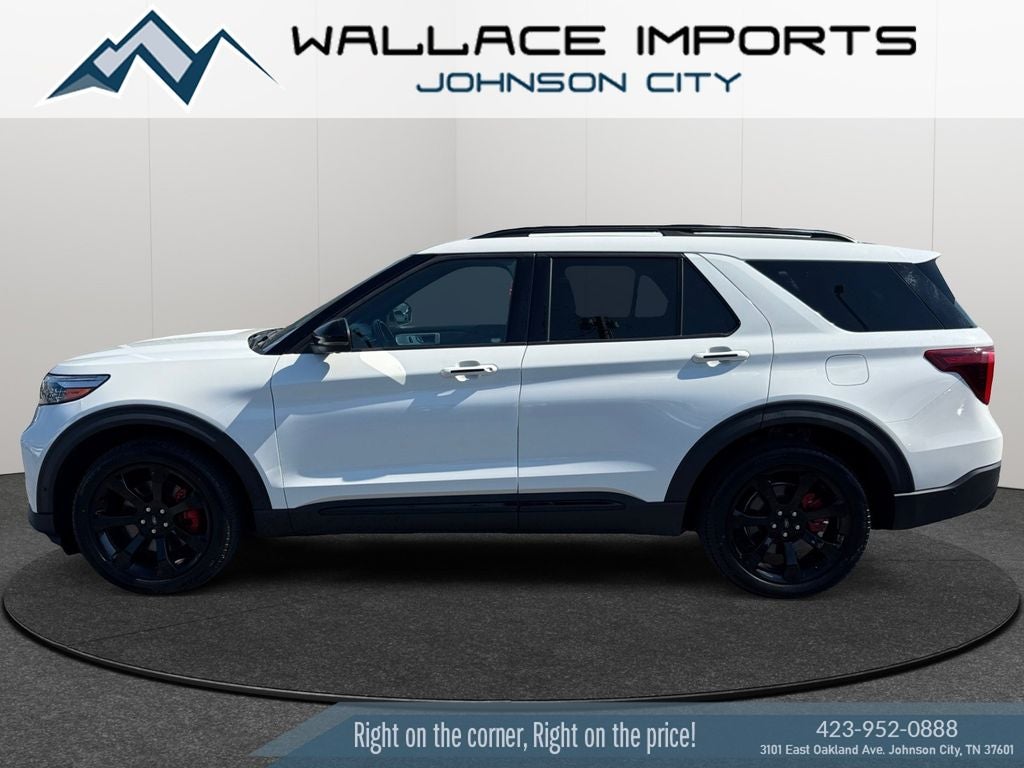 2021 Ford Explorer ST in White Metallic — front three-quarter view
