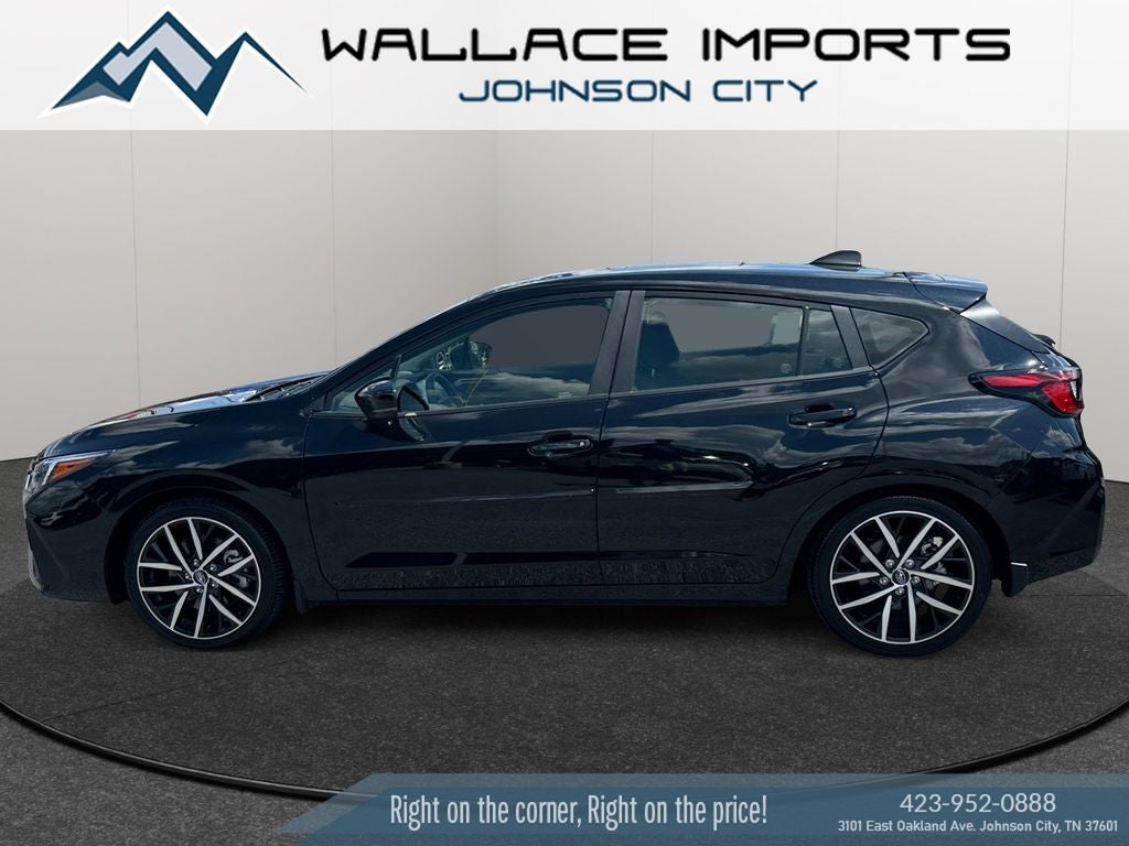 2026 Subaru Impreza Sport in Crystal Black Silica — front three-quarter view