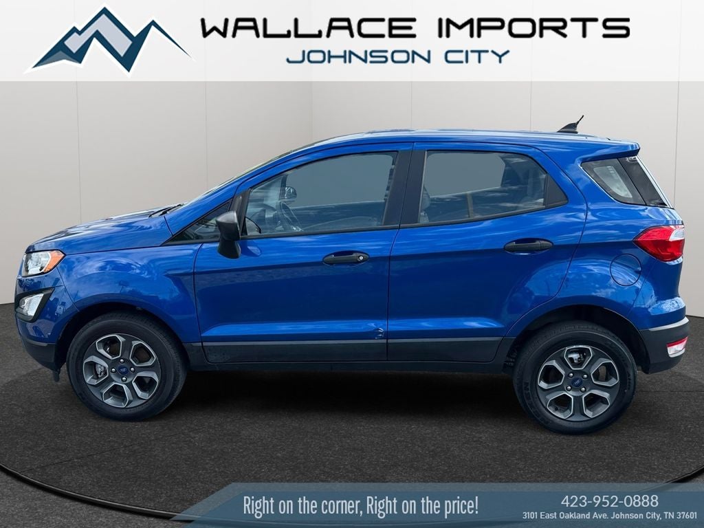 2021 Ford EcoSport S in Lightning Blue Metallic — front three-quarter view